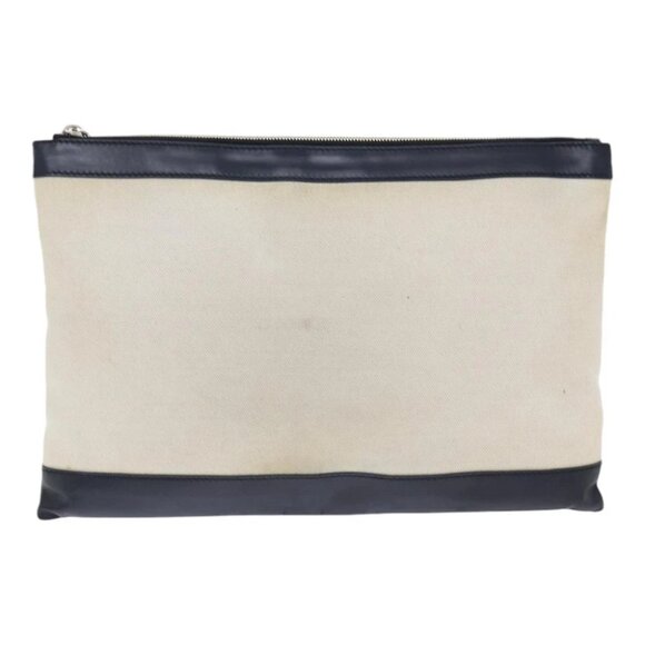 BALENCIAGA Clutch Bag Canvas White Black Silver 373840 Auth bs17958 - Picture 2 of 15